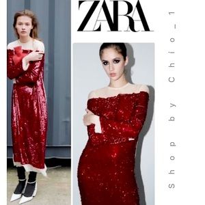 ZARA SEQUIN CHIFFON DRESS ZW COLLECTION ZARA WOMAN COLLECTION bloggers favorite